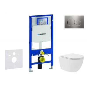 GEBERIT Duofix Set předstěnové instalace, kompaktního klozetu Oudee Vortex a sedátka softclose, tlačítko Sigma20, nerez SANI11CA6106 obraz