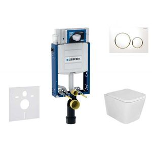 GEBERIT Kombifix Set předstěnové instalace, klozetu Arkas I a sedátka softclose, tlačítko Sigma20, bílá/pozlacená SANI15CA3131 obraz