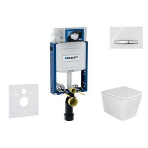 GEBERIT Kombifix Set předstěnové instalace, klozetu Arkas I a sedátka softclose, tlačítko Sigma50, chrom/alpská bílá SANI15CA3132 obraz