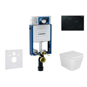 GEBERIT Kombifix Set předstěnové instalace, klozetu Arkas I a sedátka softclose, tlačítko Sigma01, černá SANI15CA5125 obraz