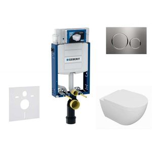 GEBERIT Kombifix Set předstěnové instalace, klozetu Oudee a sedátka softclose, tlačítko Sigma20, nerez SANI15CA6100 obraz