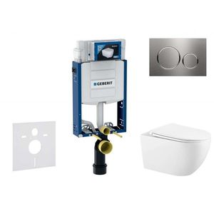 GEBERIT Kombifix Set předstěnové instalace, klozetu Gaia a sedátka softclose, tlačítko Sigma20, nerez SANI15CA6102 obraz