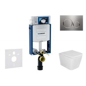 GEBERIT Kombifix Set předstěnové instalace, klozetu Arkas I a sedátka softclose, tlačítko Sigma20, nerez SANI15CA6104 obraz
