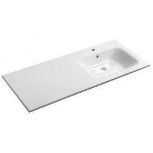 SAPHO ARECA umyvadlo, litý mramor, 121x51, 5cm, pravé, bílá AC121R obraz