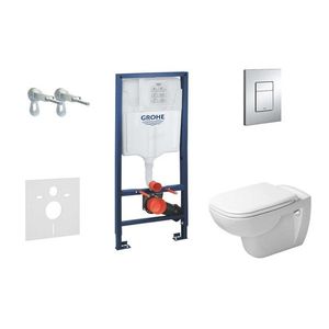 GROHE Rapid SL Set předstěnové instalace, klozetu a sedátka D-Code, Rimless, SoftClose, tlačítka Skate Cosmo, chrom 38528SET-KK obraz