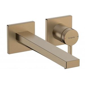HANSGROHE Tecturis E Umyvadlová baterie pod omítku, s výpustí, 2-otvorová instalace, EcoSmart, kartáčovaný bronz 73051140 obraz