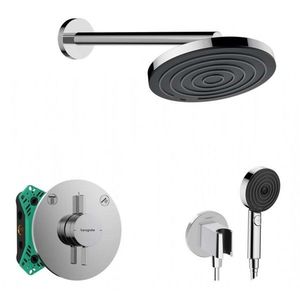 HANSGROHE Sprchový set s baterií pod omítku, s tělesem, průměr 26 cm, 3 proudy, chrom SANI21HHH000 obraz