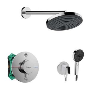 HANSGROHE Sprchový set s termostatem pod omítku, s tělesem, průměr 26 cm, 3 proudy, chrom SANI21HHH002 obraz