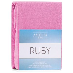 Froté prostěradlo s gumou AmeliaHome Ruby růžové, velikost 120-140x200+30 obraz