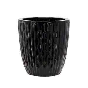 Garden Line Keramický obal na květináč SLOWNY 32 cm černý obraz