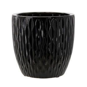 Garden Line Keramický obal na květináč SLOWNY 39 cm černý obraz