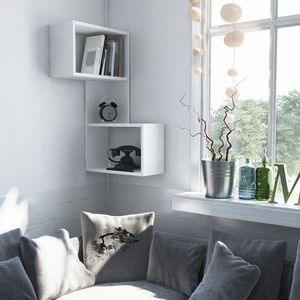 Kalune Design Rohová polička Asir bílá obraz