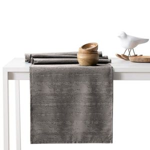 Sada ubrusu a běhounu na stůl AmeliaHome VESTA 115x180+35x180 cm hnědá obraz