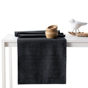 Sada ubrusu a běhounu na stůl AmeliaHome VESTA 115x300+35x300 cm černá obraz