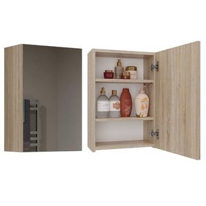TP Living Závěsná koupelnová skříňka POLA 40 cm se zrcadlem dub sonoma obraz