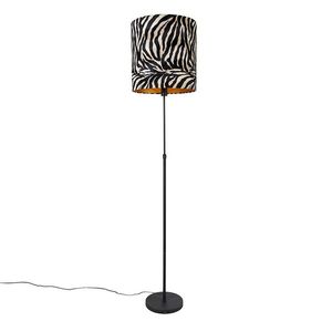 Stojací lampa s černým stínítkem se vzorem zebry 40 cm nastavitelná - Parte obraz