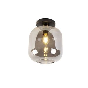 Designové stropní svítidlo černé & zlaté s kouřovým sklem - Zuzanna obraz