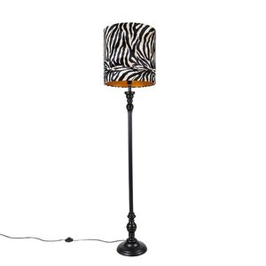 Stojací lampa černá sabajurovým vzorem zebry 40 cm - Classico obraz