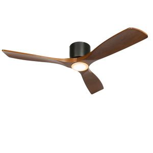 Stropní ventilátor černý se dřevem vč. LED s dálkovým ovládáním - Jerri obraz