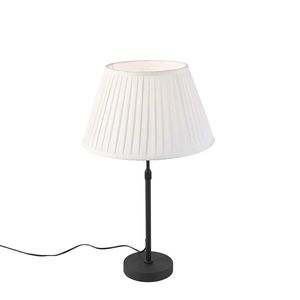 Stolní lampa černá splisovaným stínítkem krémové barvy 35 cm nastavitelná - Parte obraz