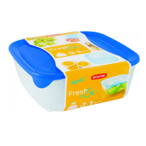 CURVER Sada dóz na potraviny FRESH & GO 2, 9L+1, 7L+0, 8L+0, 25L | transparentní/modrá obraz