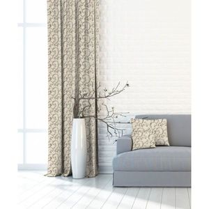 Závěs dekorační nebo látka, Soft Ornament, béžový, 150 cm 150 cm obraz