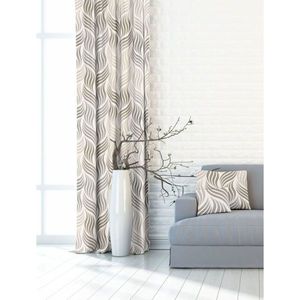 Závěs dekorační nebo látka, Soft Vlnité listí, béžový, 150 cm 150 cm obraz