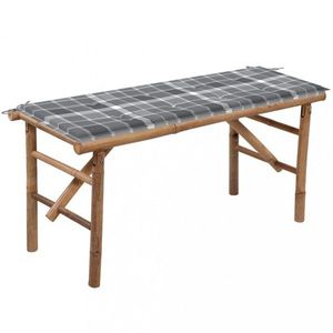 Skládací zahradní lavice s poduškou 118 cm bambus obraz