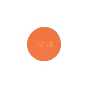 Karlsson 5981OR designové LED hodiny s budíkem oranžová, pr. 9 cm obraz