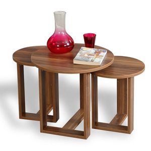 Odkládací stolek Mira Walnut, 3 ks obraz