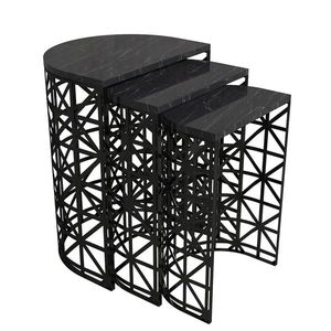 Odkládací stolek Stil Black Marble, 3 ks obraz