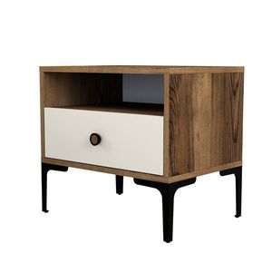 Noční stolek Lizbon Walnut Cream obraz