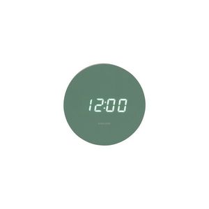 Karlsson 5981GR designové LED hodiny s budíkem zelená, pr. 9 cm obraz