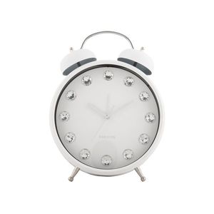 Karlsson 6019WH designové stolní hodiny/budík bílá, pr. 30 cm obraz