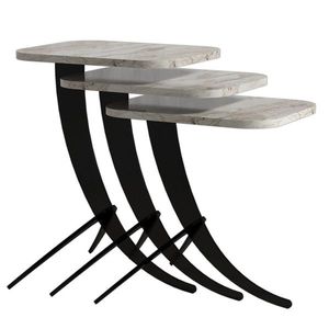 Odkládací stolek Pion White Marble, 3 ks obraz
