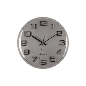 Karlsson 6022SI designové nástěnné hodiny stříbrná, pr. 30 cm obraz