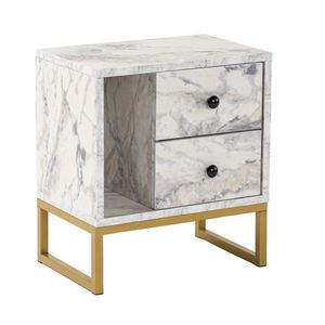 Noční stolek Glimmer Fressia Marble Gold obraz