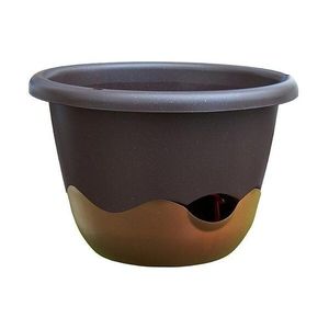 Samozavlažovací květináč Mareta 30 hnědá, závěsný, závěsný, Plastia, pr. 30 cm obraz