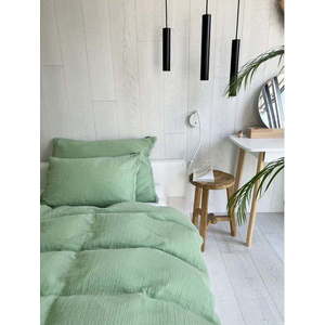 Zelené mušelínové povlečení na jednolůžko 140x200 cm Plain Muslin – Butter Kings obraz