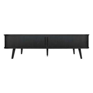 Černý TV stolek v dekoru dubu 178x50x40 cm Rove – Woodman obraz