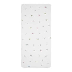 Bílé napínací dětské prostěradlo do postýlky z bavlněného saténu 60x120 cm Flowers Around Me – Butter Kings obraz