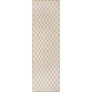 Okrově žluto-bílý venkovní koberec 80x250 cm Malaga – NORTHRUGS obraz