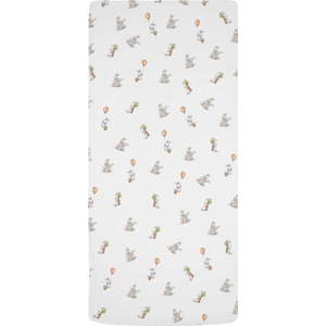Bílé napínací dětské prostěradlo do postýlky z bavlněného saténu 60x120 cm Hugging Bunnies – Butter Kings obraz