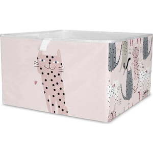 Světle růžový látkový dětský organizér na hračky 32x32x20 cm Meow Meow – Butter Kings obraz