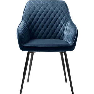 Modrá sametová jídelní židle Milton – Unique Furniture obraz