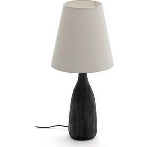 Černá/krémová stolní lampa s textilním stínidlem (výška 56 cm) Luvia – Kave Home obraz