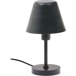 Tmavě zelená/černá mramorová stolní lampa s kovovým stínidlem (výška 32 cm) Calina – Kave Home obraz
