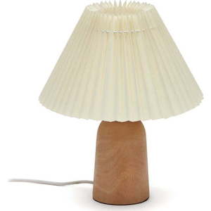 Béžová/v přírodní barvě stolní lampa z kaučukového dřeva s textilním stínidlem (výška 33 cm) Benicarlo – Kave Home obraz