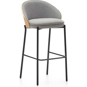 Šedá/v přírodní barvě barová židle (výška sedáku 77 cm) Eamy – Kave Home obraz