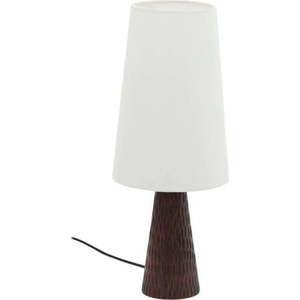 Bílá/tmavě hnědá stolní lampa s textilním stínidlem (výška 50 cm) Amire – Kave Home obraz